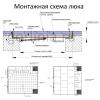 Монтажная схема люка под брусчатку с привязкой к размерам